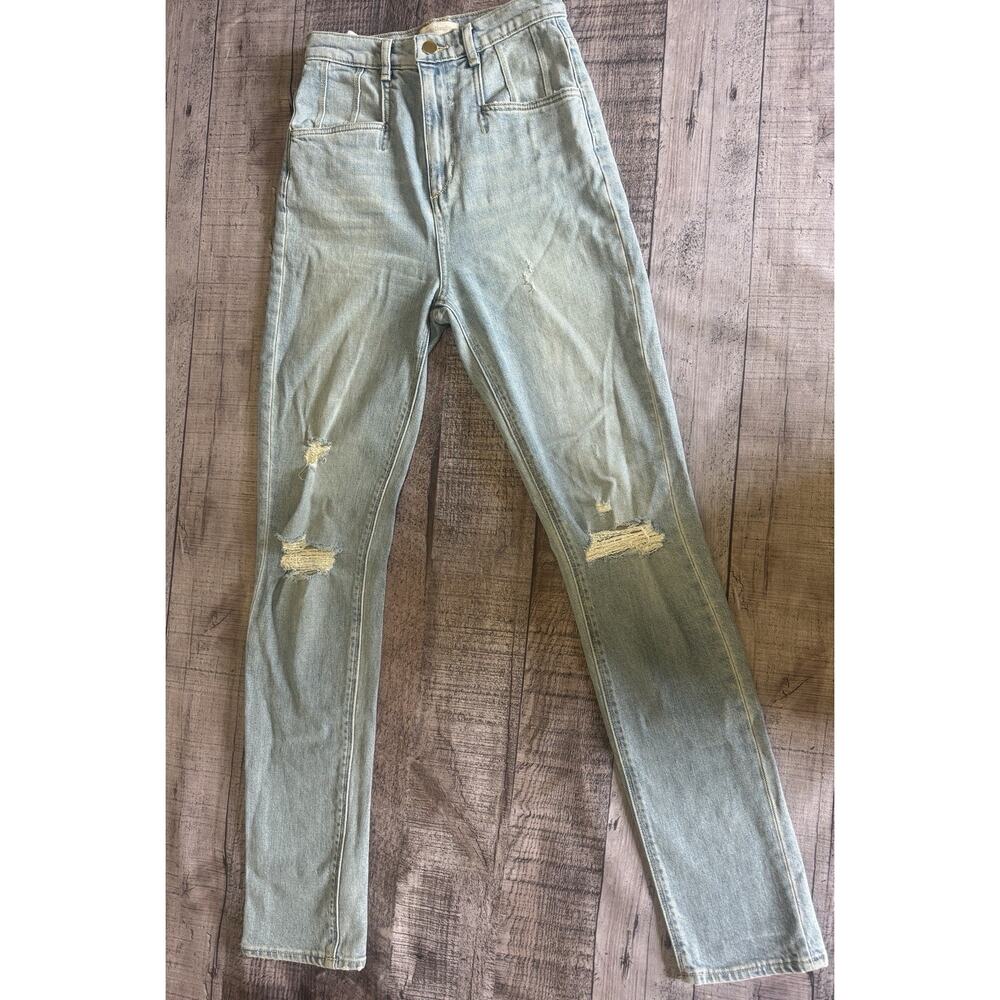 Favorite Daughter Jordie Super High Rise Straight Jean Women’s Size 25 Revolve